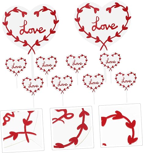 Miniatura 9 de 20 piezas de insertos para tartas del día de San Valentín, decoración para tartas, decoración de tartas de boda, decoración romántica para cupcakes,