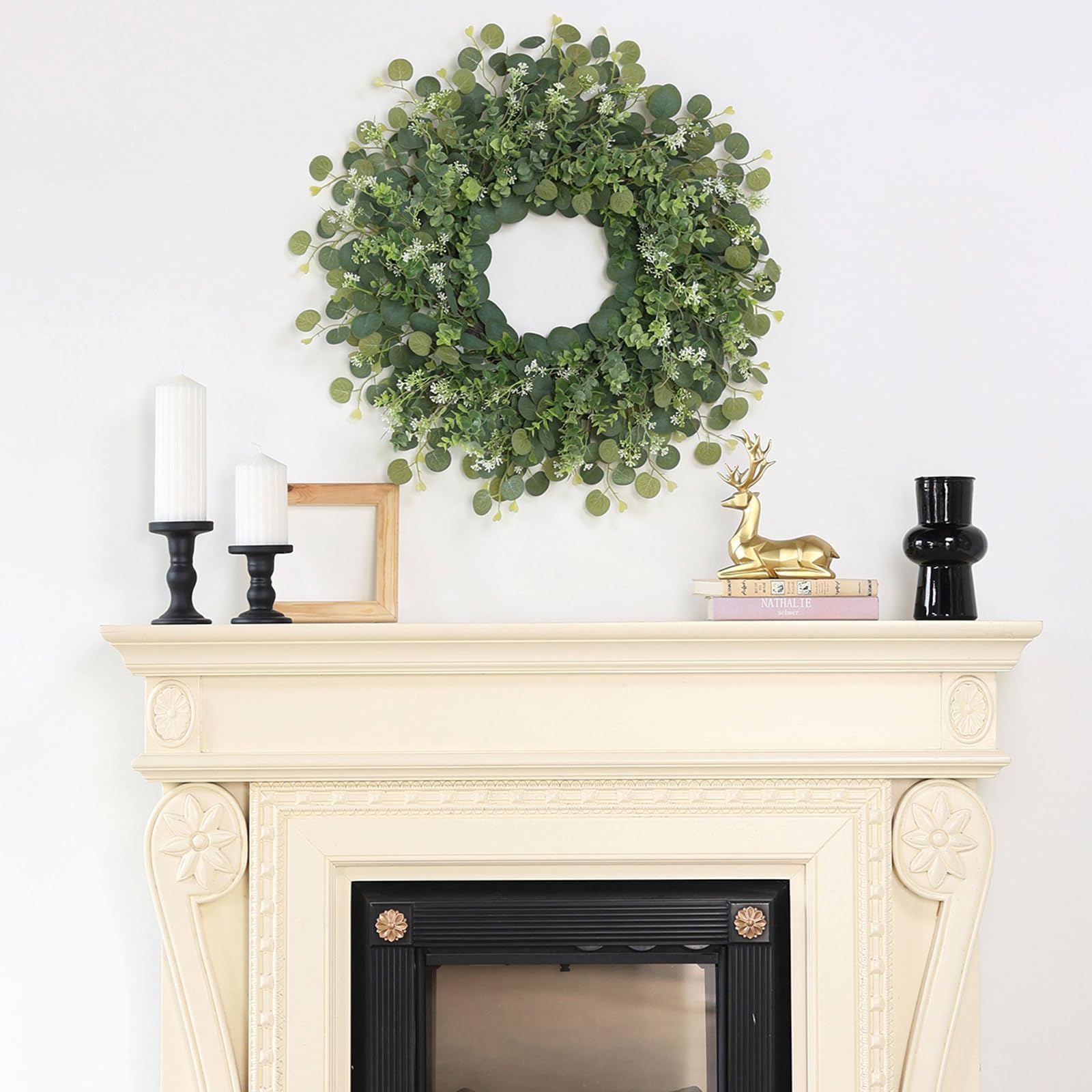 26" Eucalyptus Wreaths Large Artificial Greenery Outdoor Wreath Springsummer Wreath Green Wreaths For Front Door Porch Window Wall Hanging Decor All Year Round Wr Eathgreen W113953091