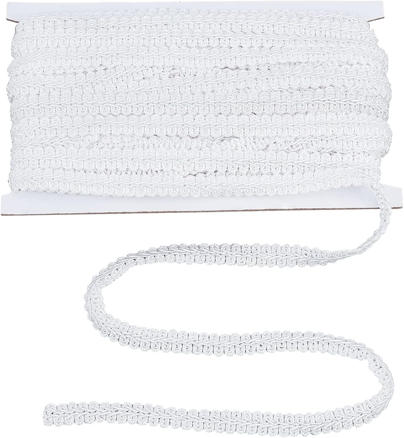 PandaHall 21 Yards Polyester Woven Gimp Braid Trim 3/8 inch(11mm) Embroidery Braid Twist Fabric Lace Trim Edge Craft Decorative Ribbon for Home Decoration Costume DIY Crafts Sewing Jewelry Making