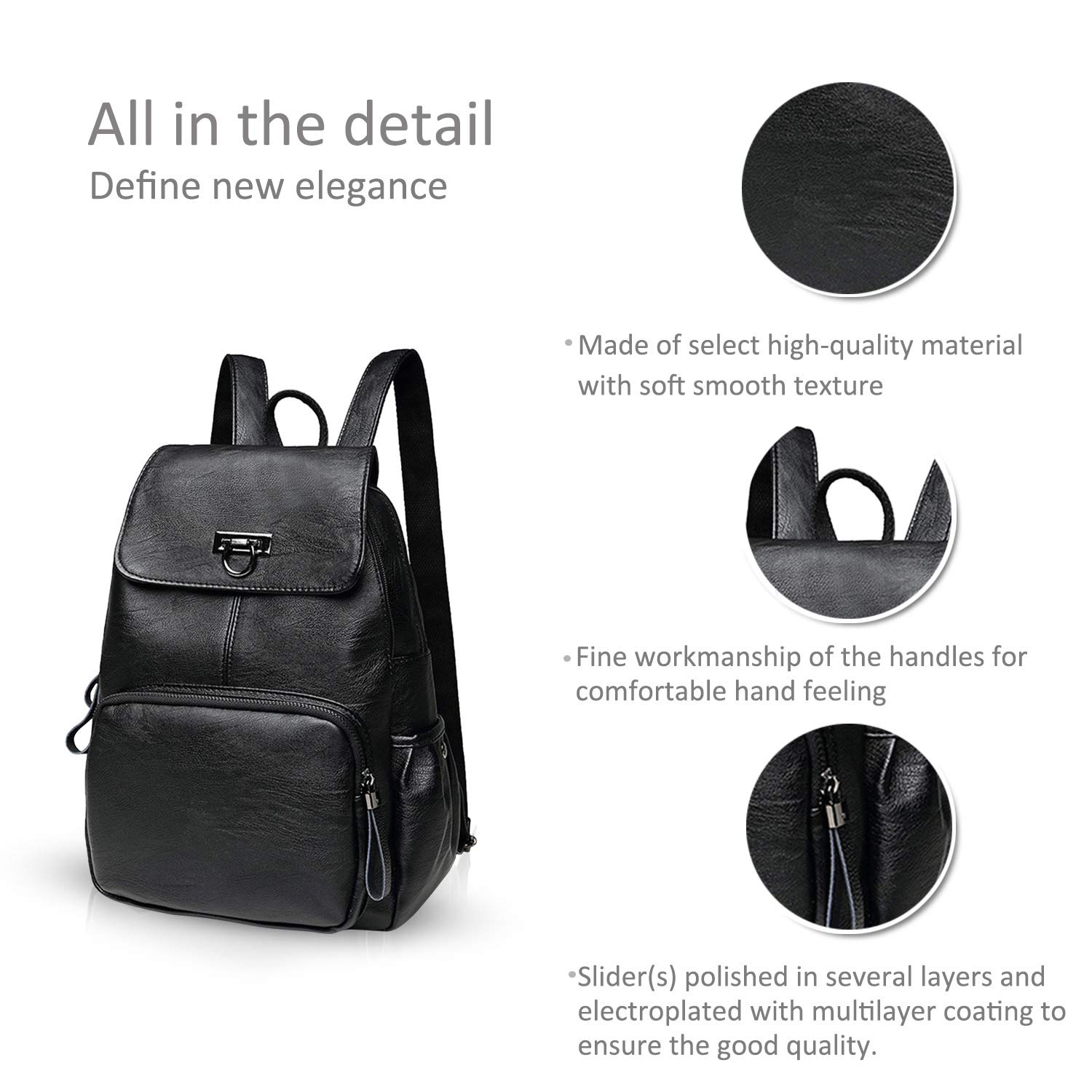 NICOLE & DORIS Zaino in pelle donna Zaino casual in pelle daypack da donna Zaino Borse a Tracolla Zaino Donna