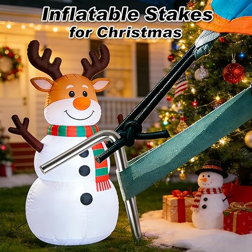 Miniatura 2 de FEED GARDEN Estacas de tienda de campaña de 7 pulgadas, paquete de 18 estacas inflables para decoración al aire libre, clavijas de metal