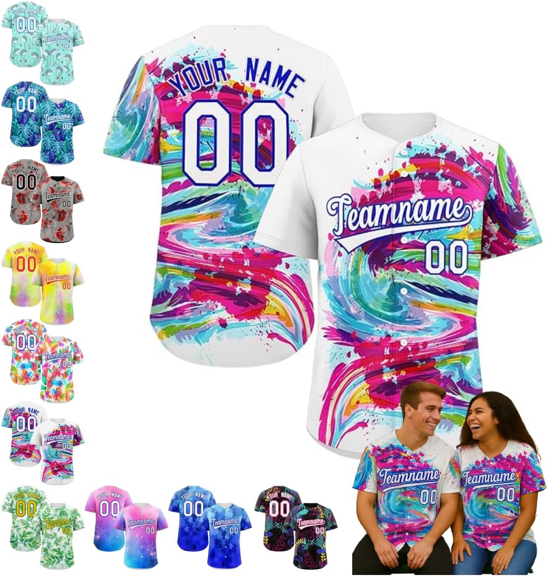 Custom Baseball Jersey Personalized Hip Hop Sports Shirt with Team Name & Number Custom Baseball Jersey for Men & Women