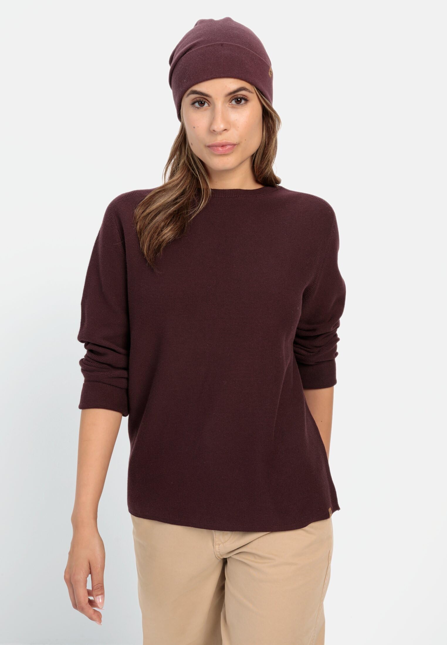 camel active Damen Rundhals Sweatshirt aus Reiner Baumwolle