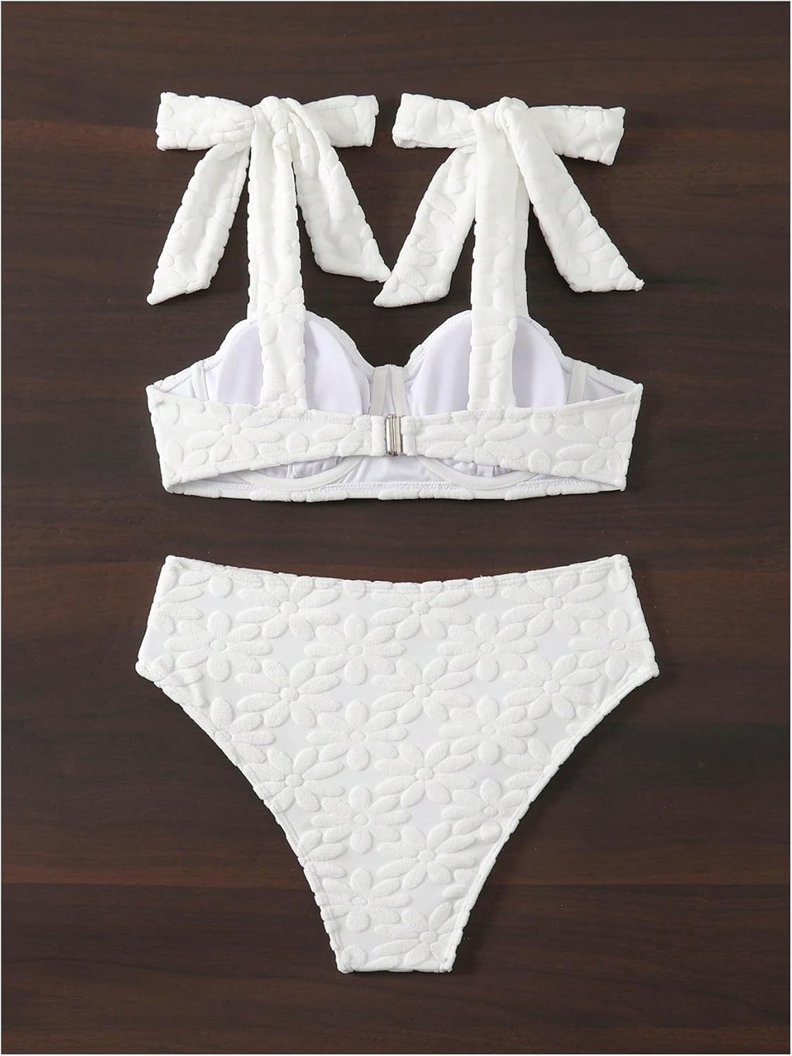 SOLY HUX Women's Two Piece Bathing Suit Tie Shoulder Underwire High Waisted Bikini Set Swimsuit - Image 4