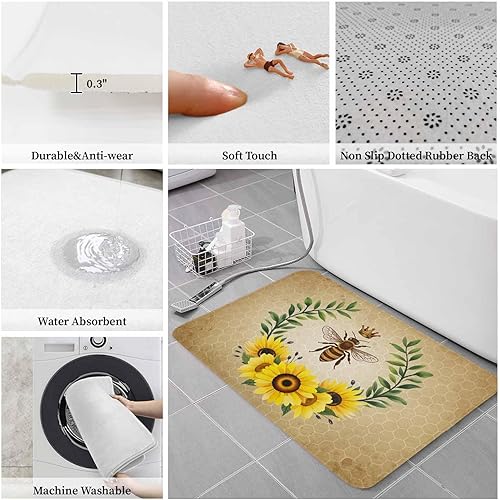 Miniatura 4 de Juego de 2 alfombrillas de cocina acolchadas y antifatiga para estar de pie, impermeables, juego de alfombras de cocina para el hogar, oficina,