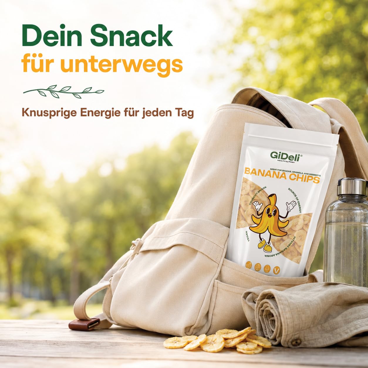 GiDeli Bananenchips Getrocknet 4x5kg - Knusprige Banana Chips aus sonnengereiften Früchten der Philippinen - In Kokosöl veredelt & ohne Palmöl - Dried Banana für Müsli, Joghurt & als Snack