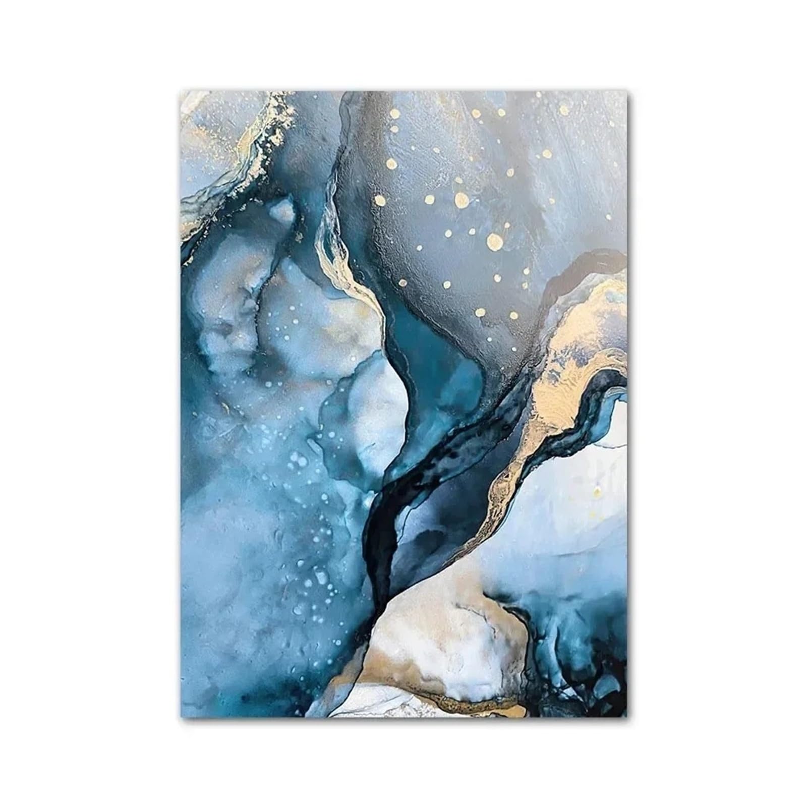 Affiche pleine lune et loup art nordique sur toile 40x60cm pour décoration murale de salon