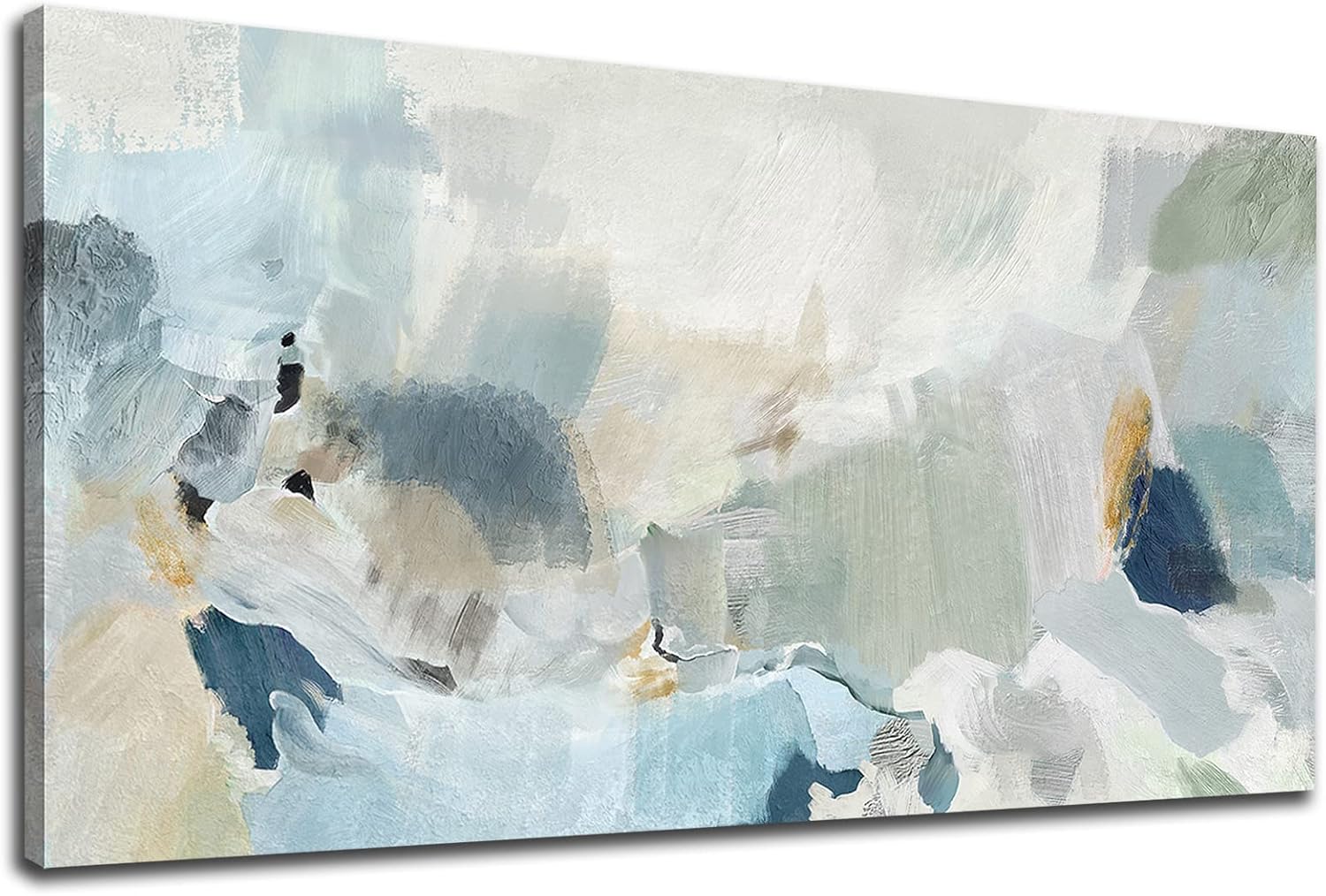 Abstract Canvas Wall Art Contemporary Teal Abstract