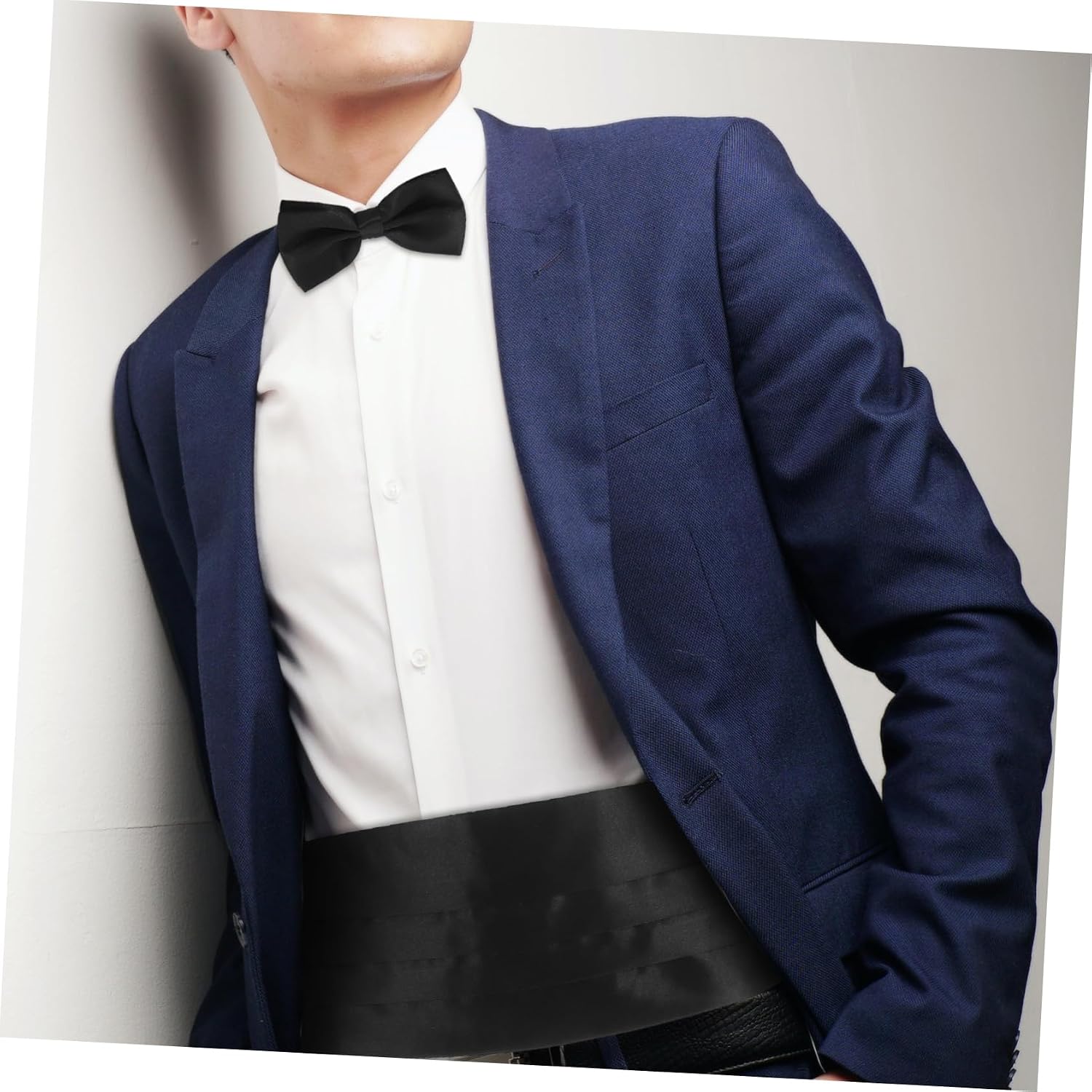 NOLITOY 1set Cummerbund Bow Tie Pocket Square Men Elegant Tuxedo Accessories for Weddings and Formal Events Soft Stylish Design Matching Ensemble