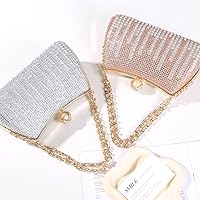 Vista 7 de Dreubea Bolso de noche con diamantes de imitación para mujer con cadena brillante