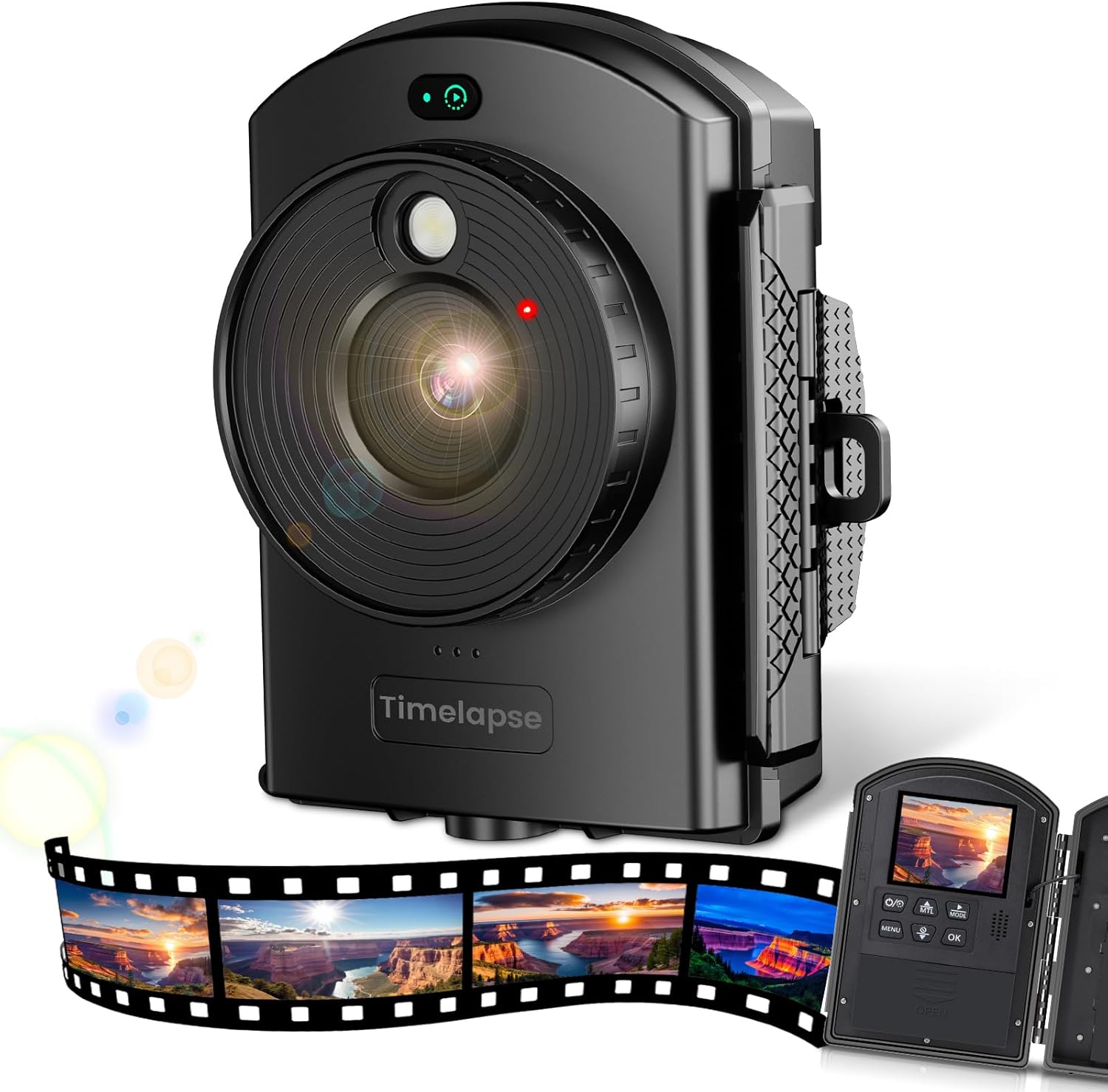 Time Lapse Camera - Timelapse Camera with Infrared Positioning & LED Light, 180 Days Shooting, 1080P AVI Videos & Photos for Outdoor Construction, Cooking, Plant Growth, Landscape(64GB)