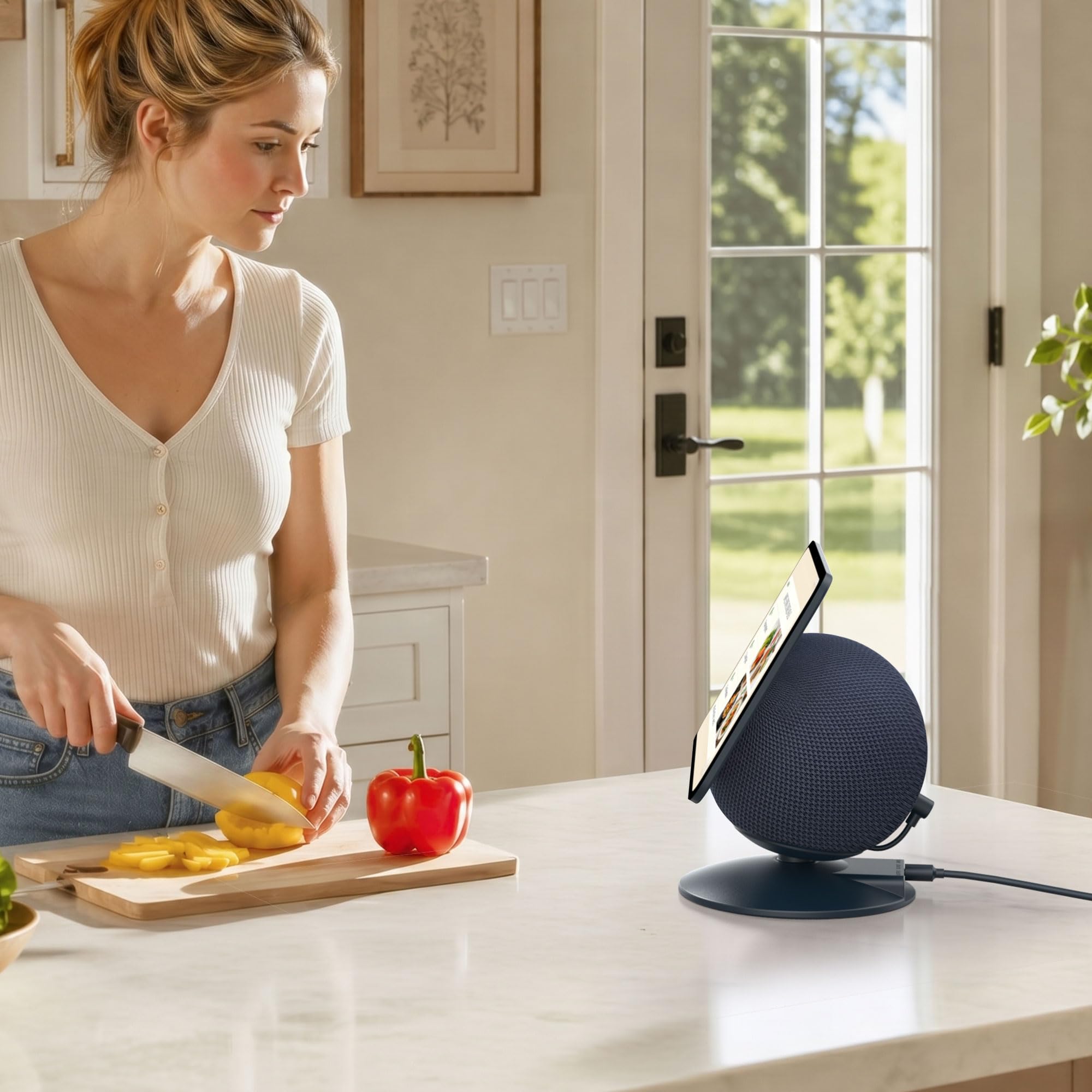 Soporte HomeMount para show 11, soporte de carga magnético ajustable con puertos USB-C y USB-A, base giratoria de 270°, compatible con show 11 y 2025 Show 8, para teléfonos y auriculares