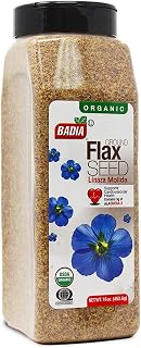 Badia Organic Ground Flax Seed 16oz - Superfood Rich in Fiber & Omega-3s, Certified Organic Non-GMO, Gluten-Free for Smoothies Baking Vegan Recipes