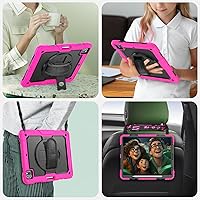 Vista 6 de SEYMAC Funda para niños para iPad Pro 12.9 2022/2021/2020/2018, resistente protección a prueba de golpes con protector de pantalla, soporte