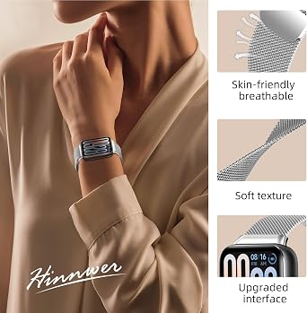 Xiaomi Redmi Watch 6/5/4 / Xiaomi Smart Band 10 Pro/9 Pro/8 Pro için yedek kayış, Milanaise paslanmaz çelik metal manyetik toka Xiaomi Mi Band 10 Pro için, gümüş