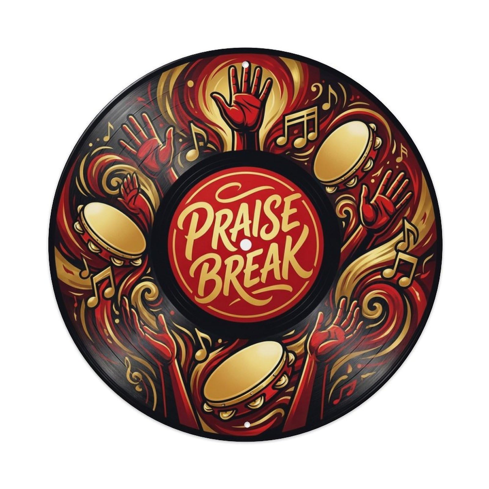 Gospel Praise Break Record Cover Style Vinyl Groove Metal Tin Sign