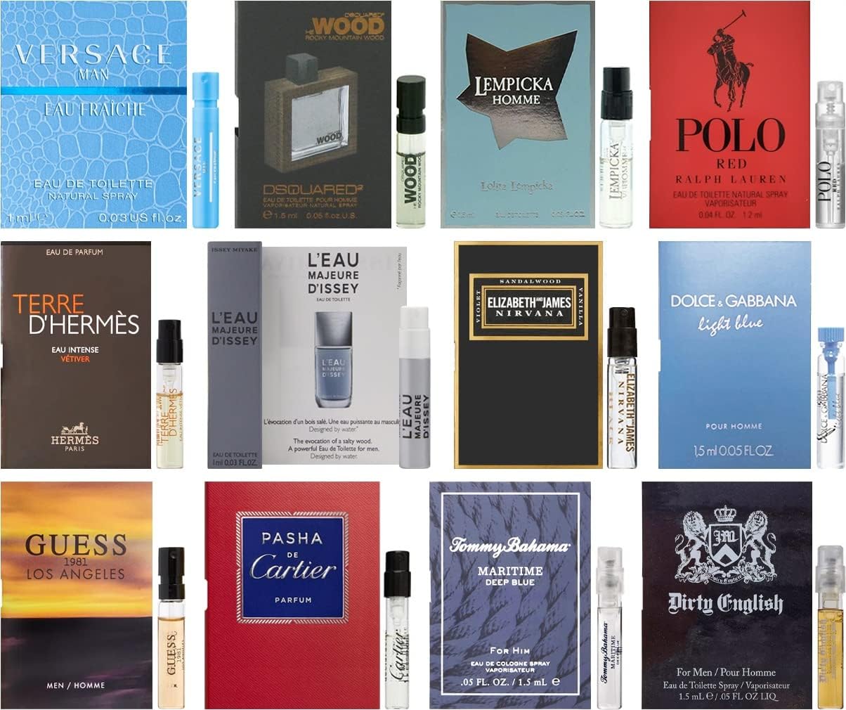 Designer Fragrance Samples for Men - Sampler Lot x 12 Cologne Vials (2)