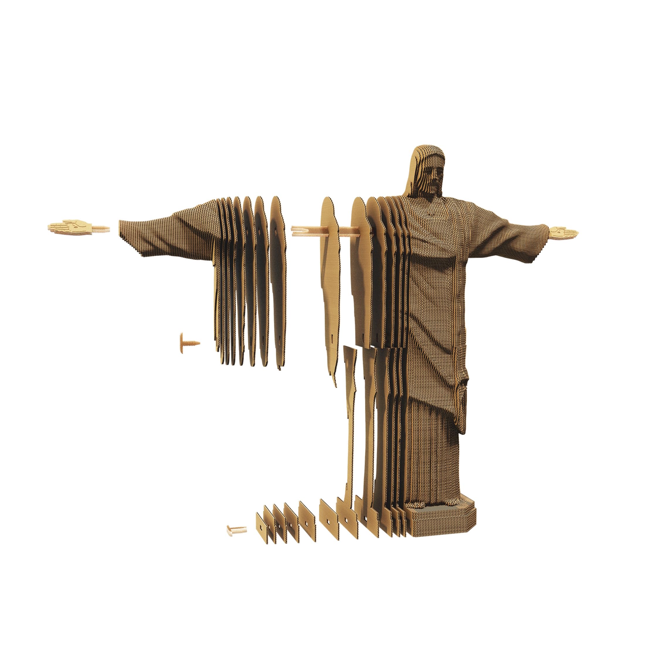 Christ Rédempteur Puzzle 3D en Carton – Maquette à Monter | 231 Pièces, 35 × 30 × 8 cm – Kit Sculpture DIY à Peindre, Matériaux Recyclés, Ados & Adultes, Idée Cadeau Déco