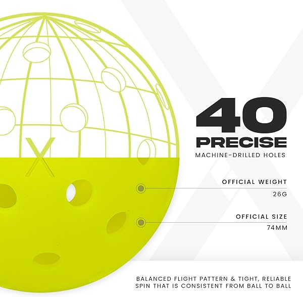 Franklin Sports Outdoor Pickleballs - X-40 Pickleball Balls - USA Pickleball (USAPA) Approved - Official US Open Ball - 3, 12, and 100 Bulk Packs of Pickleballs Optic Yellow 100 Pack Pickleballs - 2