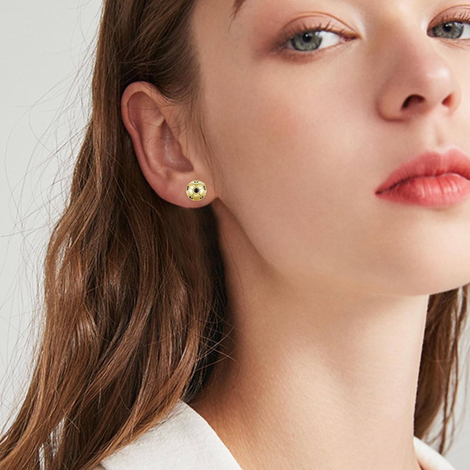 Soccer Earrings for Women 925 Sterling Silver Soccer Stud Earrings/Drop Earrings with Zircon Sports Jewelry Gifts for Women - Image 3