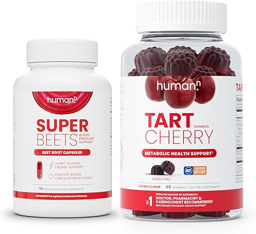Humann Cápsulas de raíz de remolacha SuperBeets y gomitas de cereza ácida