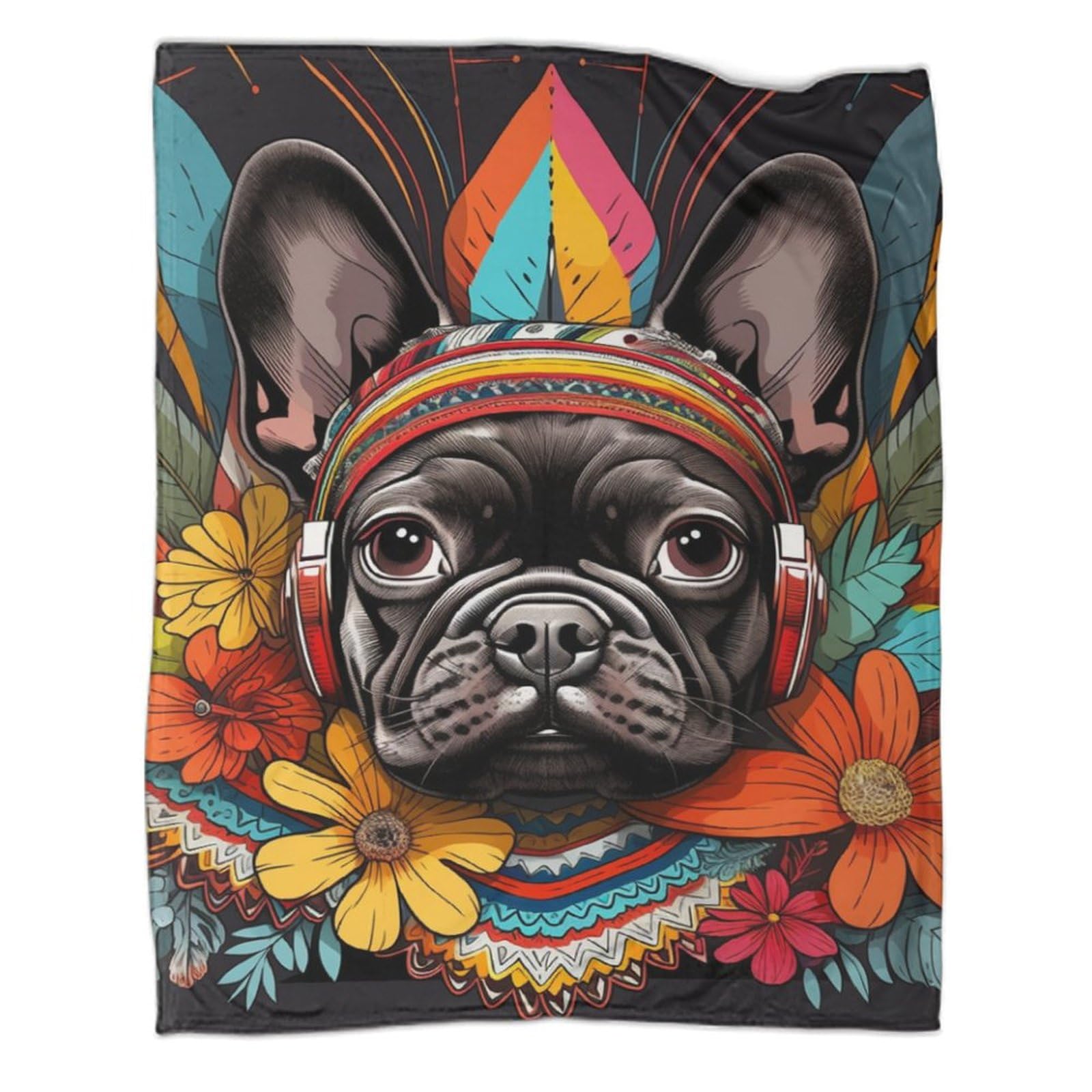 Couverture bouledogue français contre le froid au bureau et lit