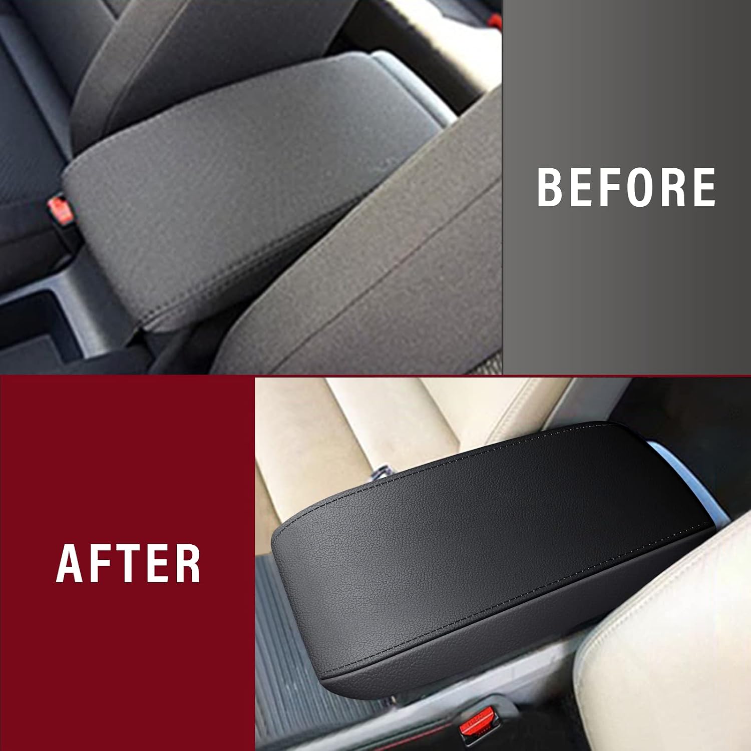 AOMSAZTO Armrest Covers for Honda Civic 2006-2011 Black