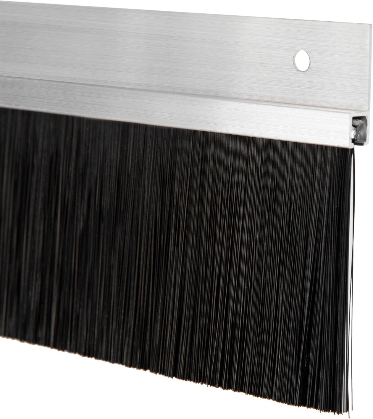 6 Sets 3.2 x 39.4 Inch Door Brush Sweeps Seal Garage Roll Up Door Brush, Aluminum Alloy Sweep Seal Sliding Door Brush Seal Strip, Easy Mounting for Home, Commercial Gate, Fill Gaps Dust, Debris