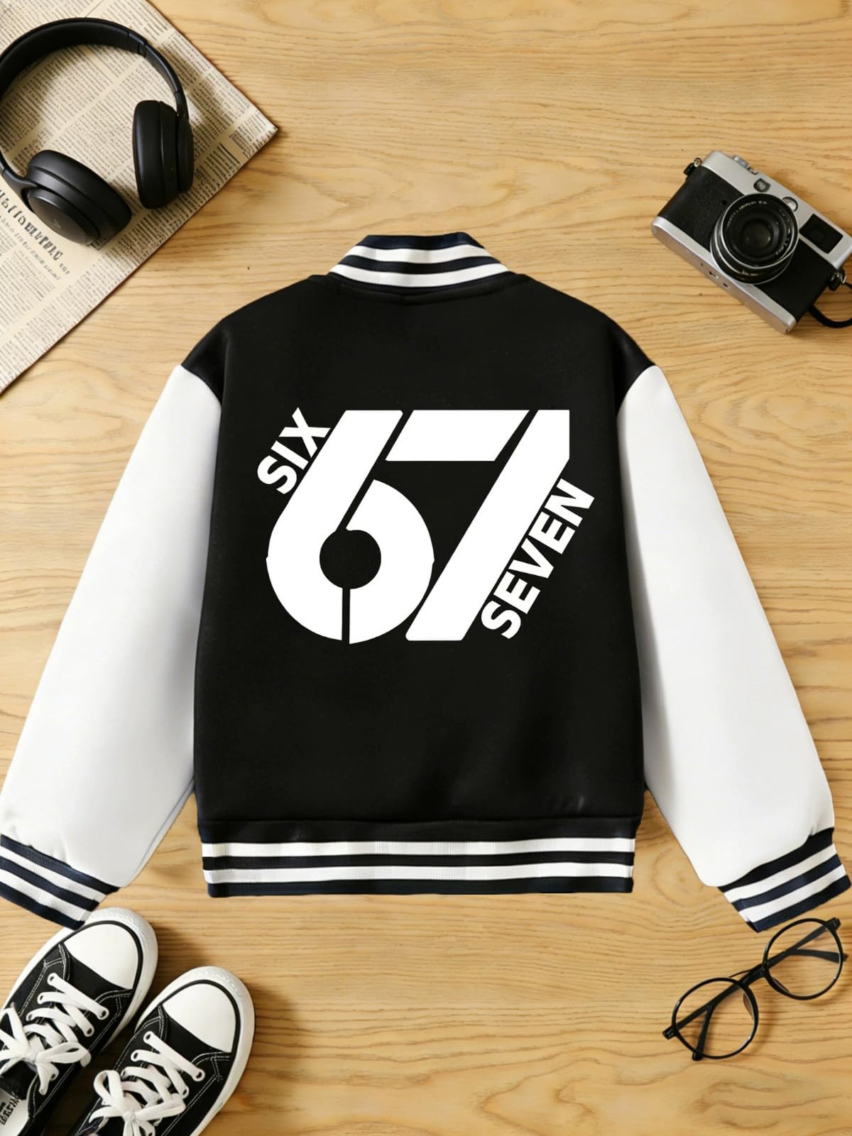 Genérico Chaqueta Universitaria NiñA,Chaqueta De BéIsbol Con Estampados Para NiñOs Y NiñAs Ligera Y Elegante Ideal Para Jugar De Forma Informal