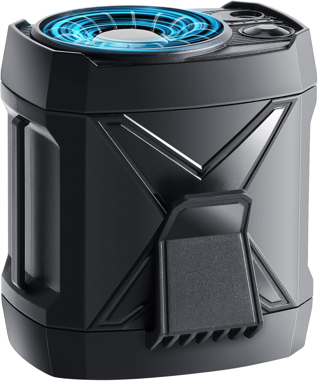 Portable Waist Fan, Rechargeable Wearable Shirt Cooling Fan Clip On with Light, 4 Speeds 9200RPM Strong Airflow for Outdoor, Jobsite, Camping, Travel