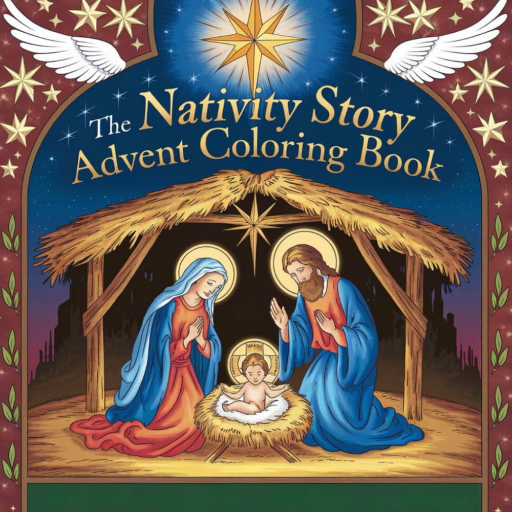 The Nativity Story Advent Calendar Coloring Book Countdown to Christian Coloring