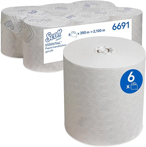 Scott Essential Rollenpapiertücher, 1-lagige Papiertuchrollen mit FSC-zertifizie