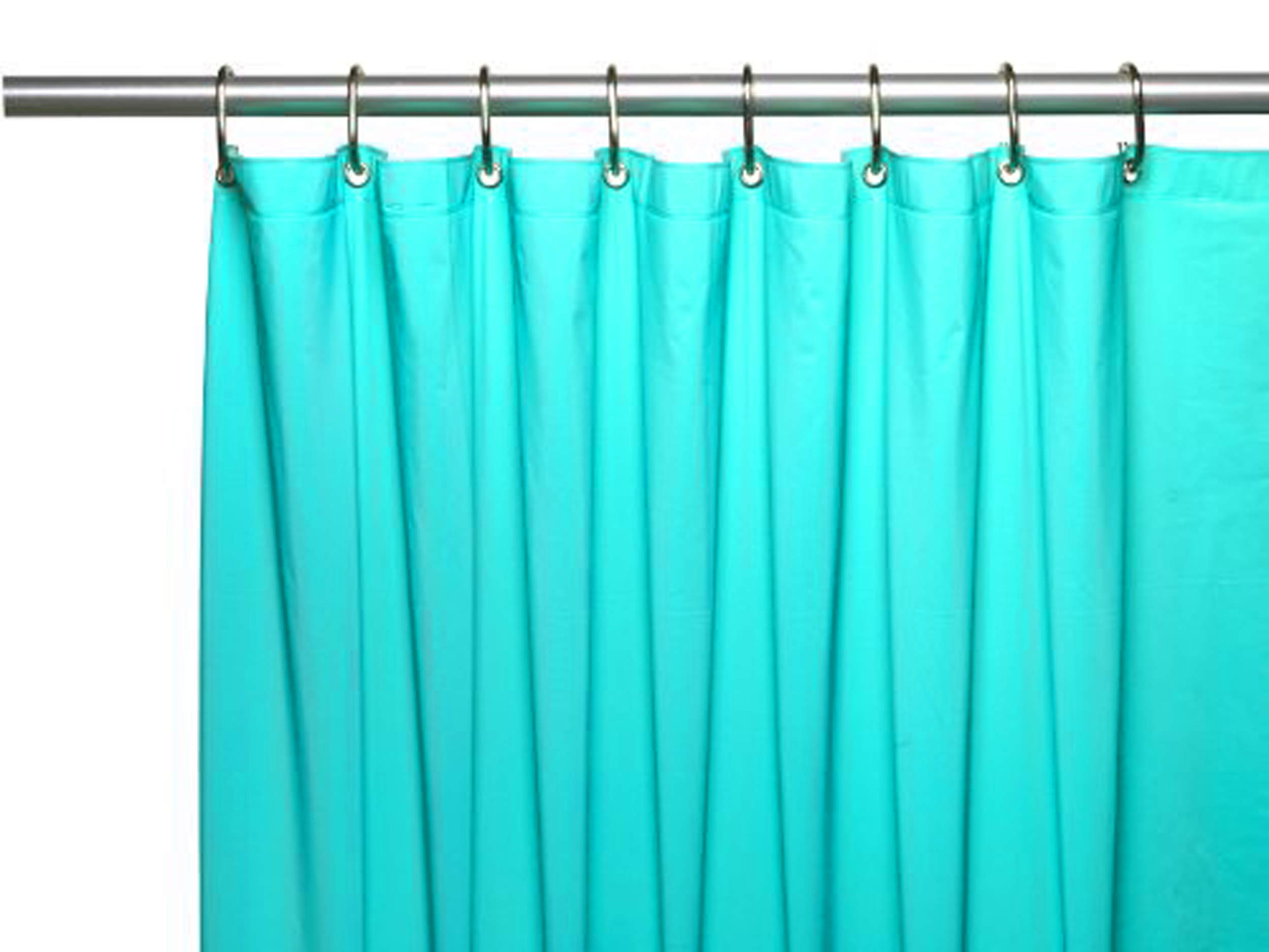 MY 8 STORE Shower Curtain Liner: Reinforced Header, Metal Grommets, Magnets, Standard Size 72