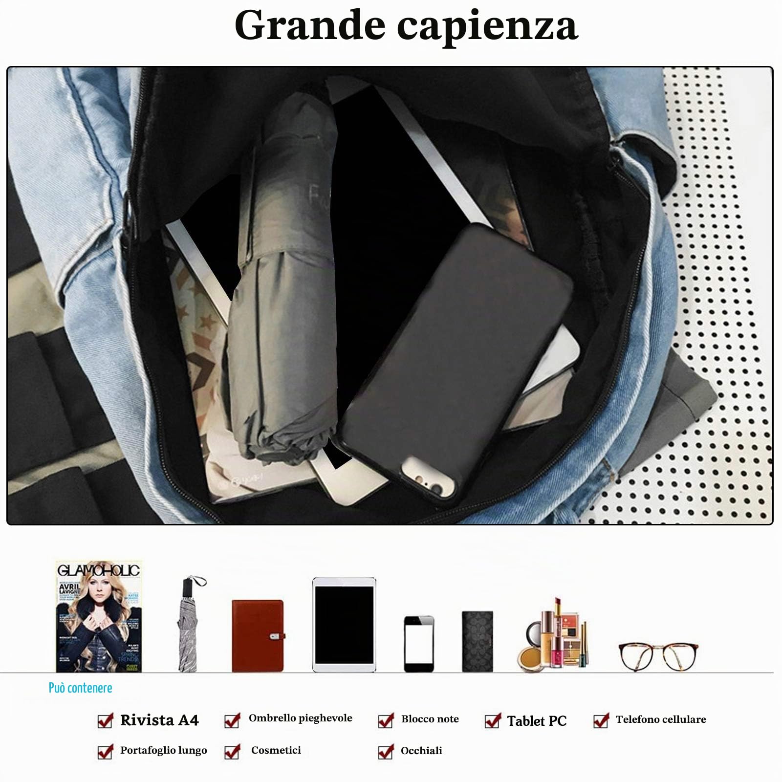 FANDARE Vintage Zaino Unisex Zainetto Adolescente Moda Cartelle Ragazzi Ragazze Borsa da Scuola Daypack Universita All'aperto Campeggio Viaggio Zaini Durevole Tela Azzurro