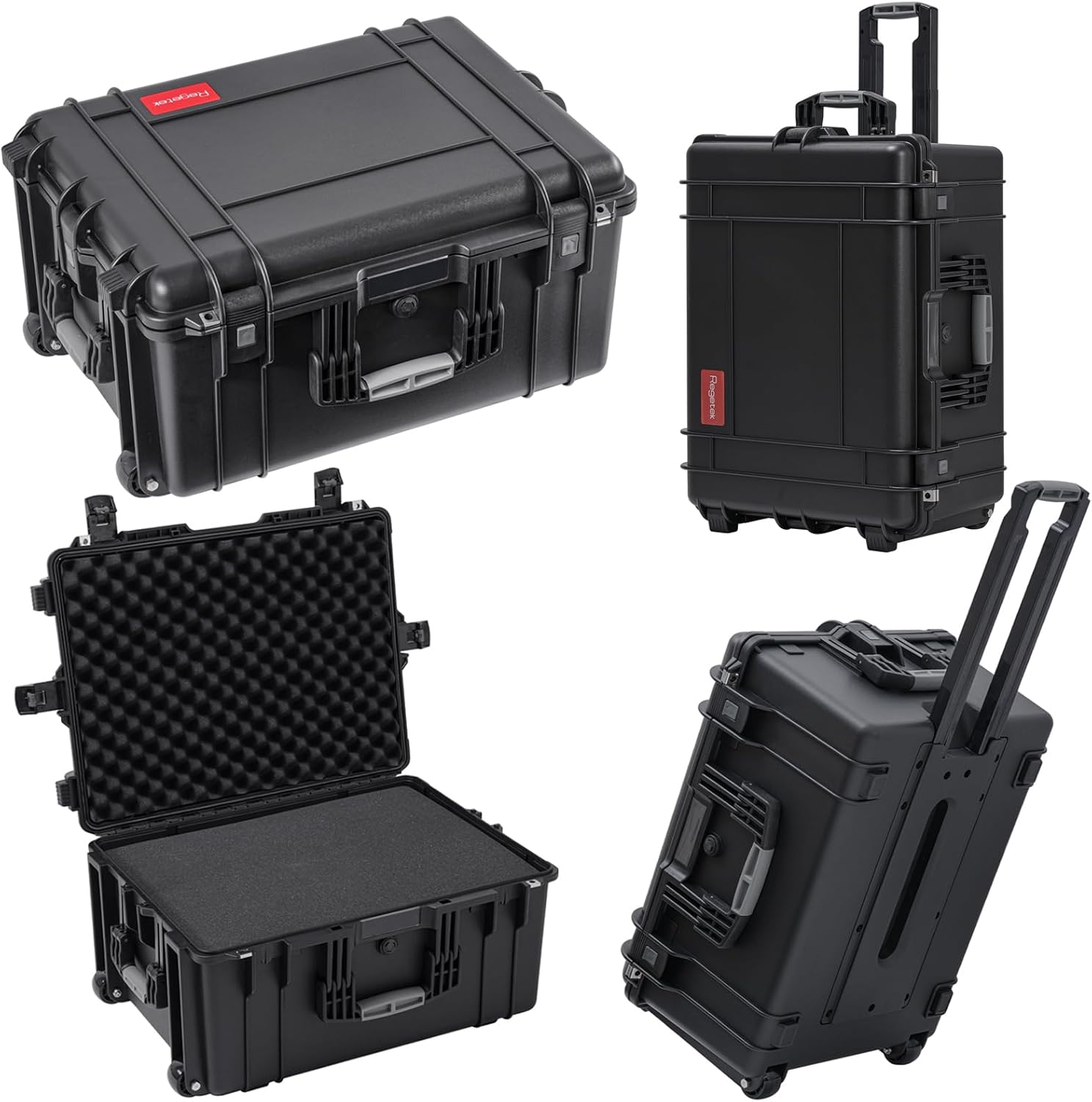 Rolling Hard Case with Foam,26 x 20 x 13 Inch, Equipment Case with Wheels and 4 Handles for camera, Drone,tool, electronics,Shockproof, Waterproof, TSA Friendly, Inner 22.64"X 16.73"X9.84" - Image 7
