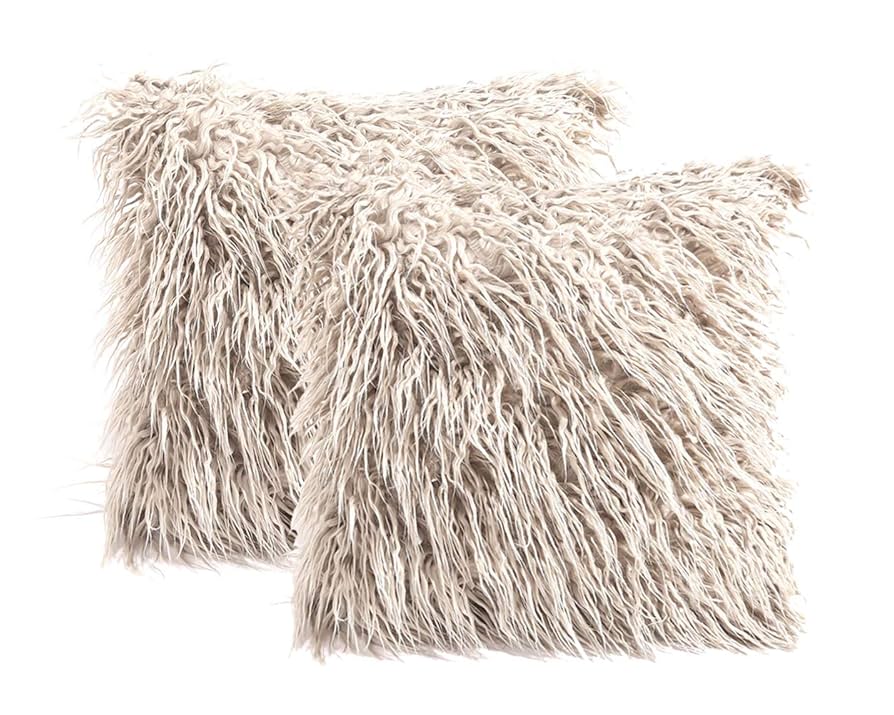 Federe Cuscini In Peluche - 2 Pezzi 45x45cm, Motivo Pelle Mucca Per Divano E Letto