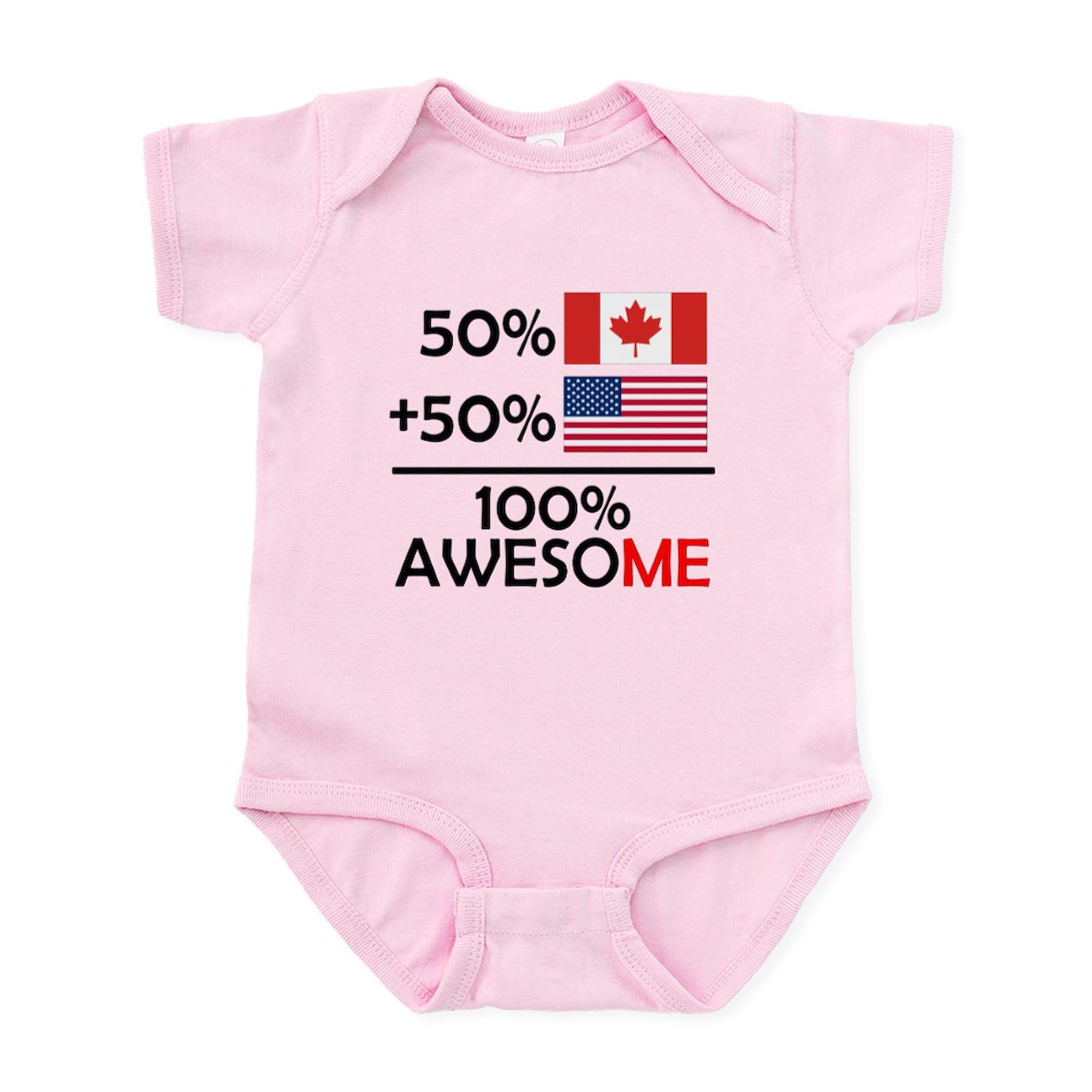 CafePress Half Canadian Half American Body Suit Cute Infant Bodysuit Baby Romper Petal Pink