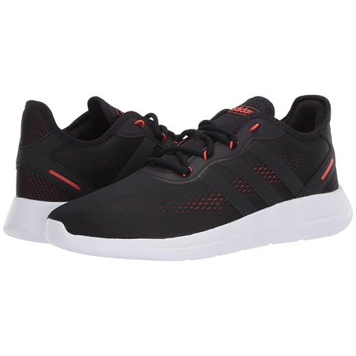 adidas Men's Lite Racer Reborn 2.0 Running Shoe, Black/Black/Solar Red, 10
