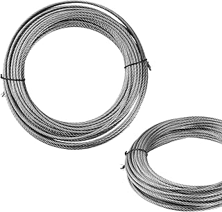 Kit de Cable Acero Inoxidable 20m, Cuerda de Alambre 304, Wire Rope Stainless Steel para Tendedero, Soporte de Plantas,...