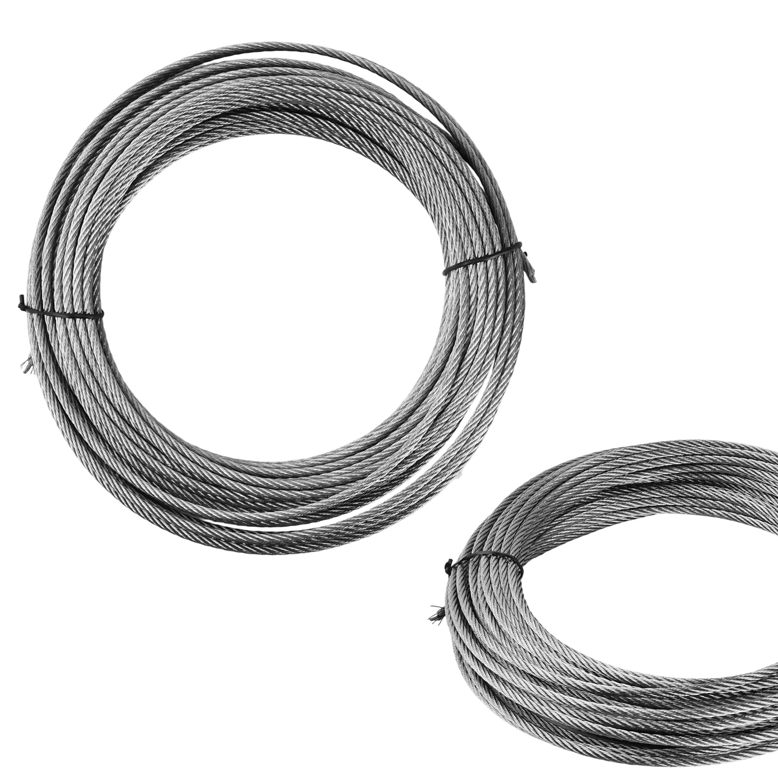 Câble Acier Inoxydable 304-4mm x 20m, Haute Résistance et Polyvalence Corde Cable D'acier à Noyau 7 x 7 Brins Kit cable en acier Métallique Fil Wire Rope pour Jardinage, Clôtures et Bricolage