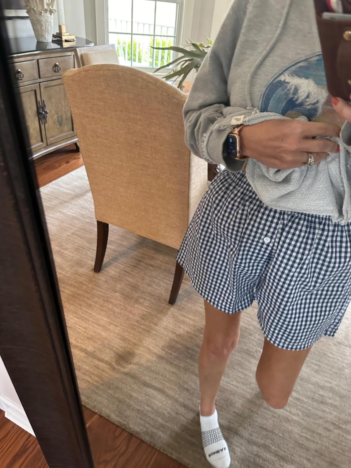 Women's Lounge Shorts Cute Soft Elastic Low Waist Plaid Print Button Front Pajama Bottoms Boxer Shorts Sleepwear - Image 3