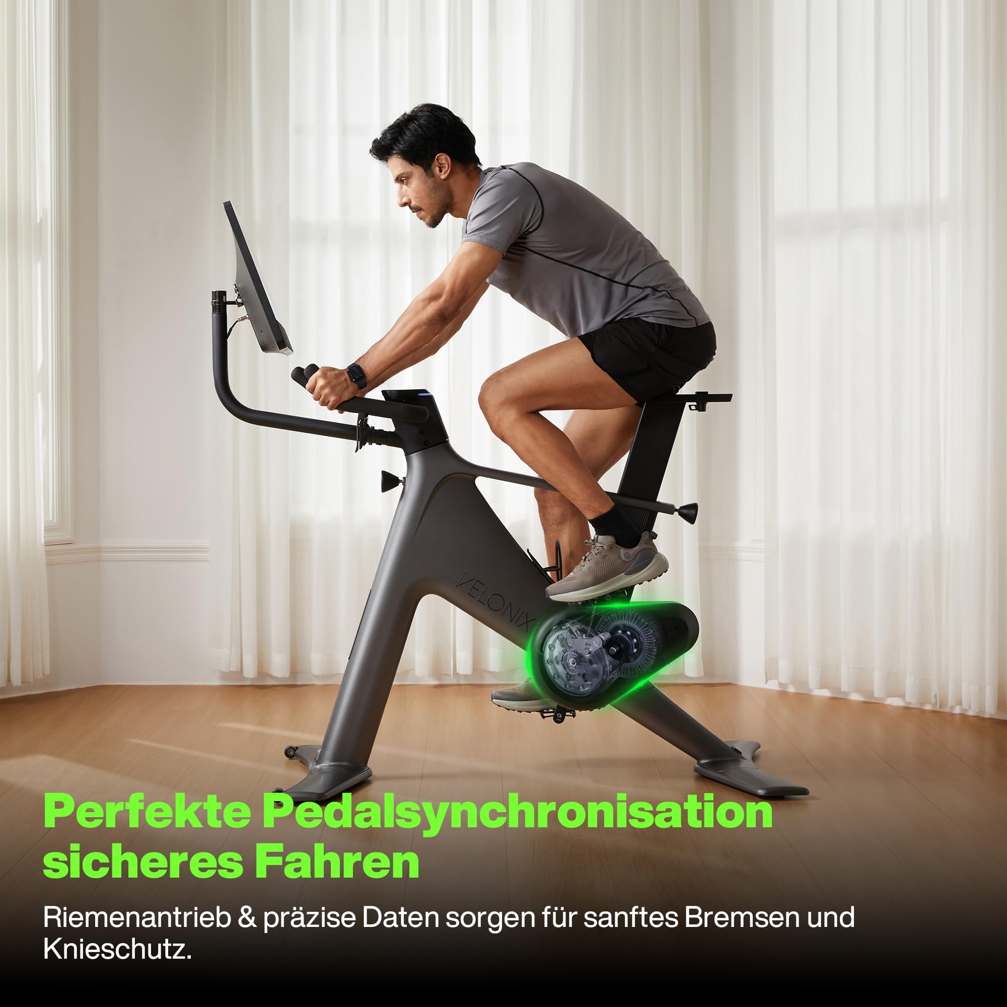 Speediance VeloNix Heimtrainer Fahrrad – Smart Bike mit Steigungs-/Gefällesimulation, 2300 W Powertrain, ±1% Watt-Genauigkeit, 21,5-Zoll Touchscreen, App-Konnektivität