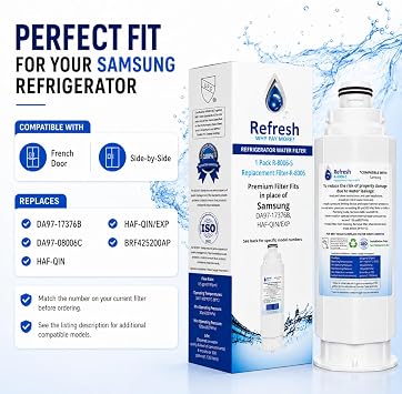 Refresh Refrigerator Water Filter Replacement, Samsung DA97-17376B, 2-Pack