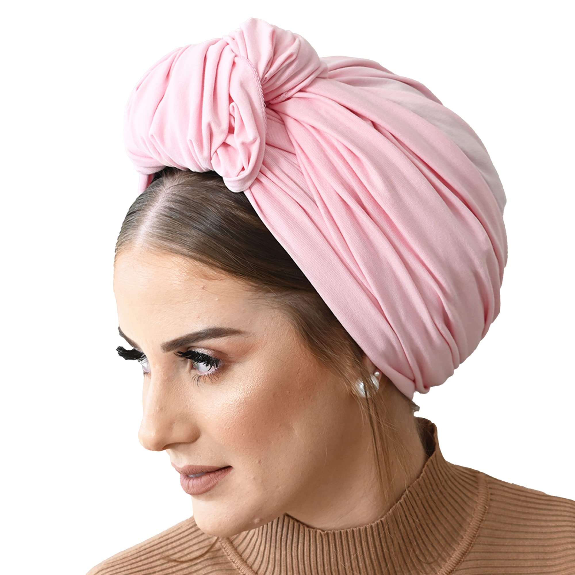 ABBY COLLECTIONSAvigail Lahiani Wide Stretch Wrap: 1-Piece Handmade Hairstyle Head Covering, Stretchy Elastic Lycra, Various Hair Tying Options, 5 Colors