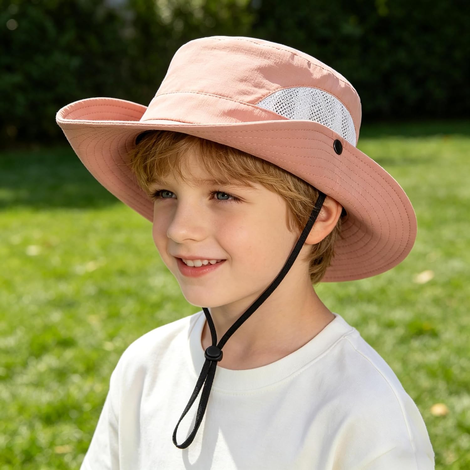 Kids-Sun-Hat for Boys Girls Breathable Quick Dry Mesh Bucket Hat with UV-Protection for Summer Outdoor(5-10Y)