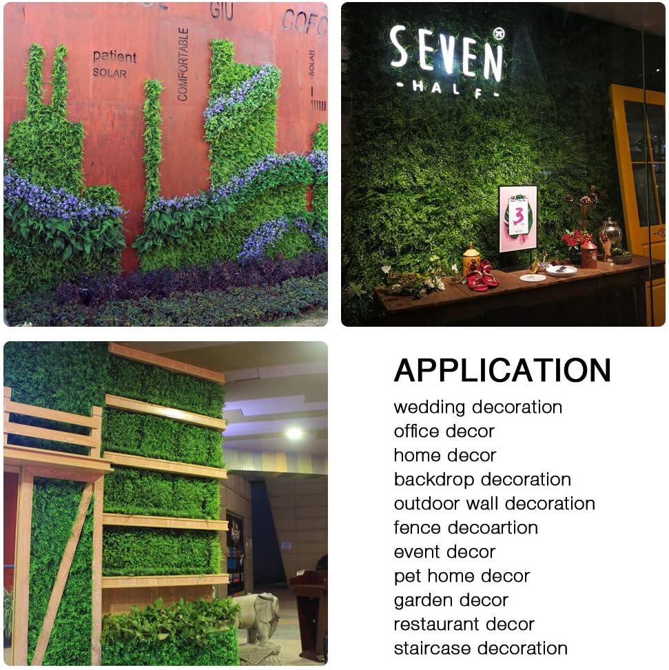 Artificial Grass Wall Panels, 6pcs 20"x20" Plant Wall Mats for Greenery Backdrop, 1.5 sqms Outdoor Green Hedges for Privacy Screening Fence Covering