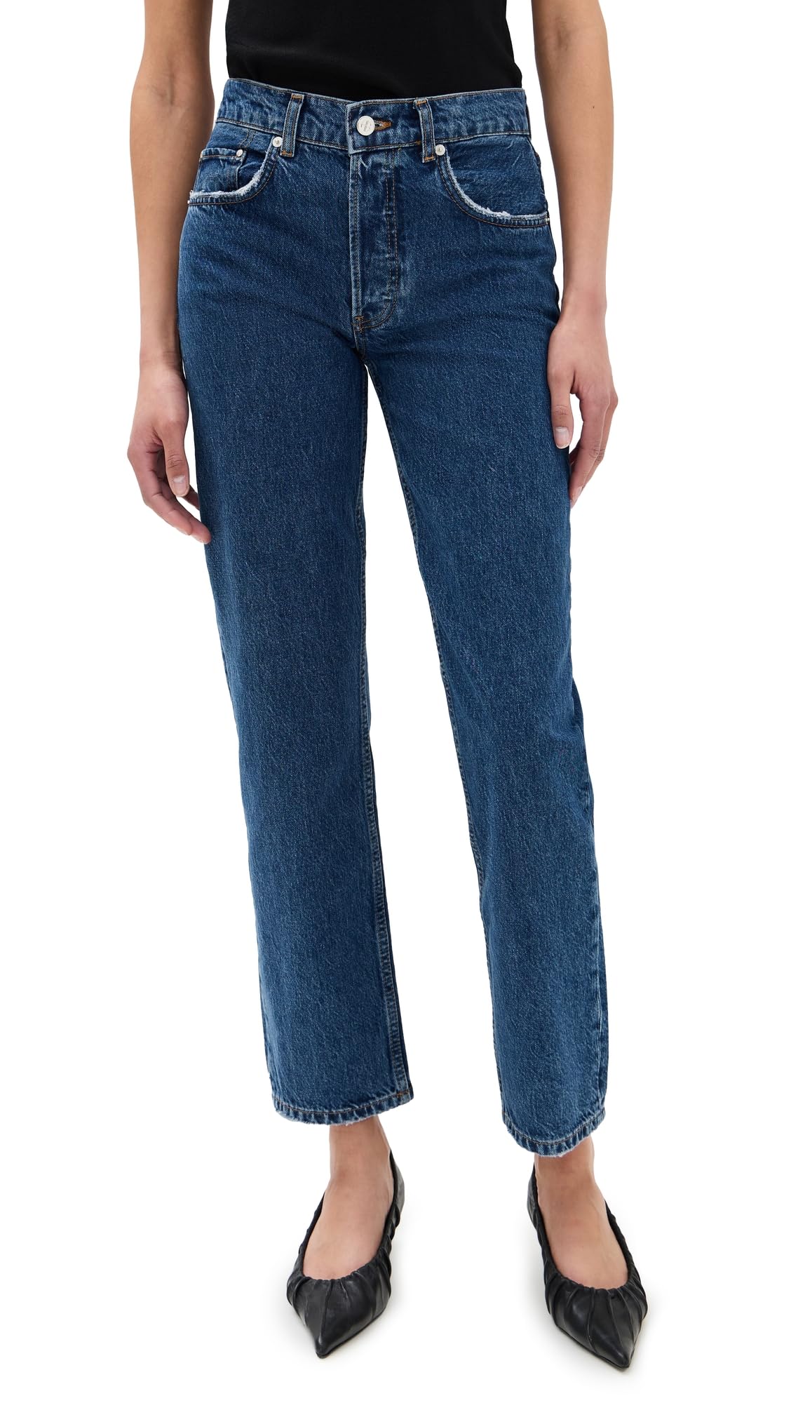 ANINE BING Women's Kate Jeans, Washed Blue, 32