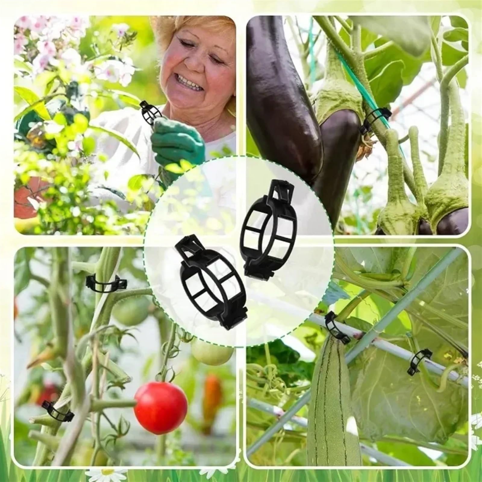 Attaches pour Plantes de Jardin, Clips de Support de Plante en Plastique réutilisables, Multicolores, 10 à 100 pièces, Clip de Vigne de Tomate(Transparent,50PCS)
