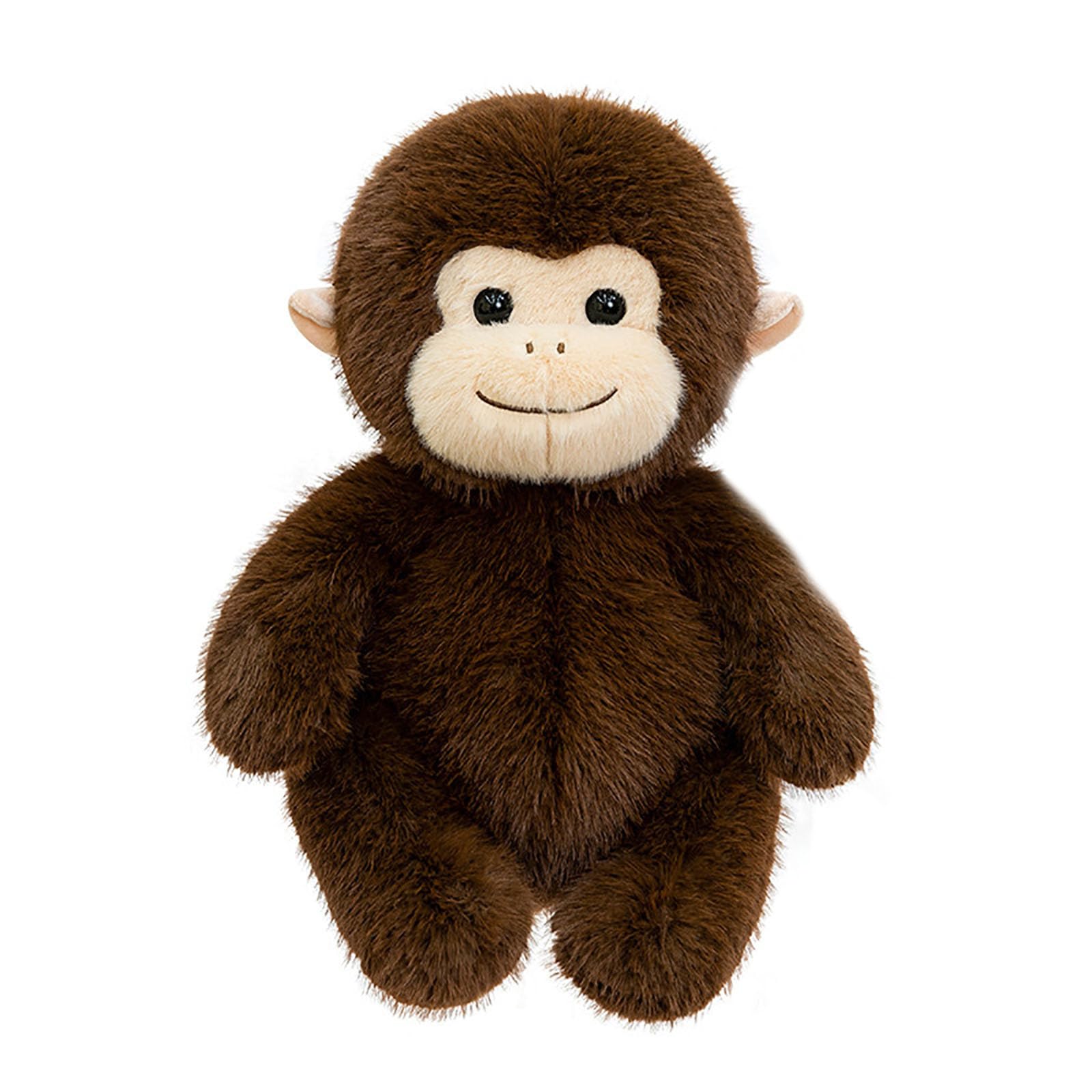 ZBELLO Cute Monkey Stuffed Animal, Soft Plush Monkey Toy for Kids, Fluffy Cuddly Monkey Plush, for Birthday, Christmas, Baby Shower (Dark Brown,23CM)