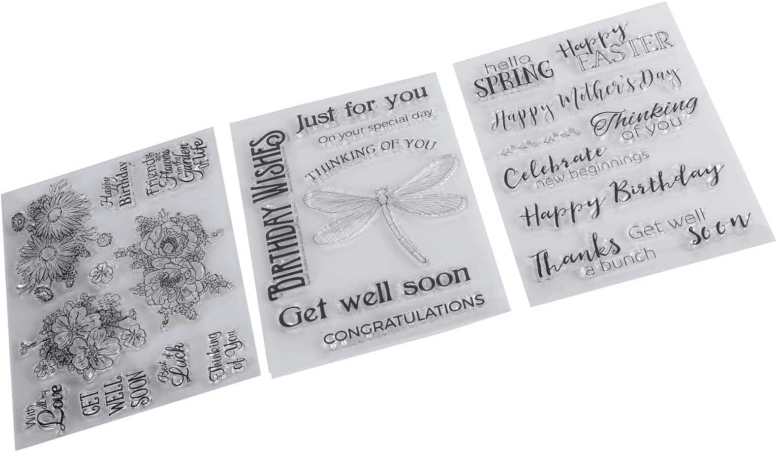 3 Pcs Transparent Stamp Rubber DIY Journal Album Decoration Craft Accessories